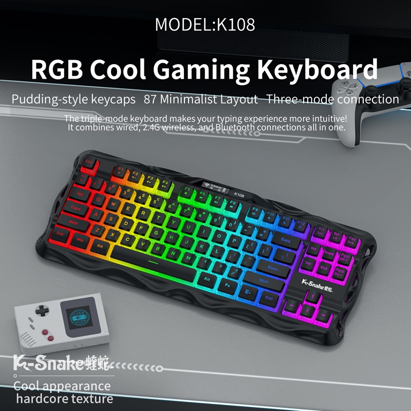 Esports Gaming Uk - لوحة مفاتيح ksnake K108 لاسلكية بتقنية