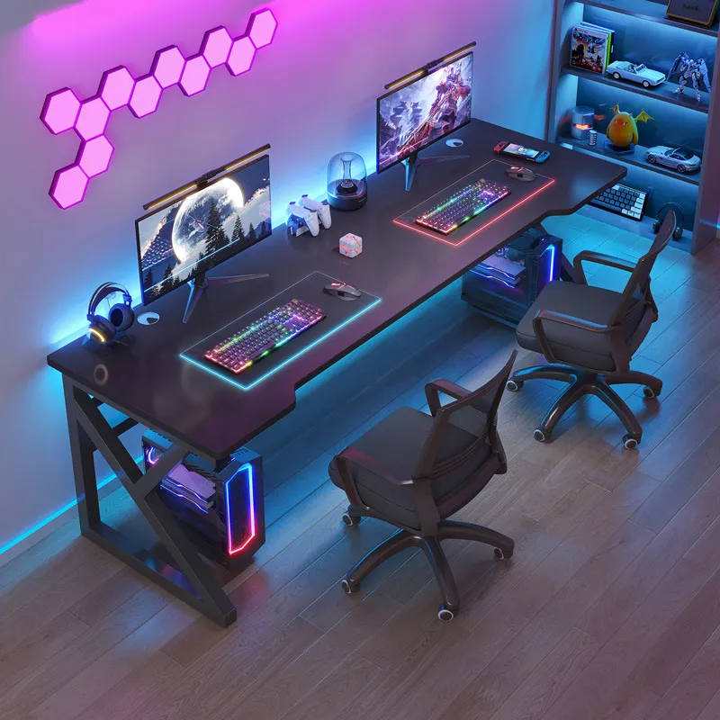 Esports Gaming Chair - طاولة كمبيوتر مزدوجة للمكتب، طاولة ألعاب