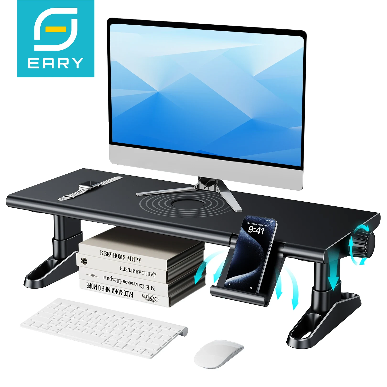 Dual Monitor Stand - رافعات حاملة للكمبيوتر المكتبي قابلة للتعديل
