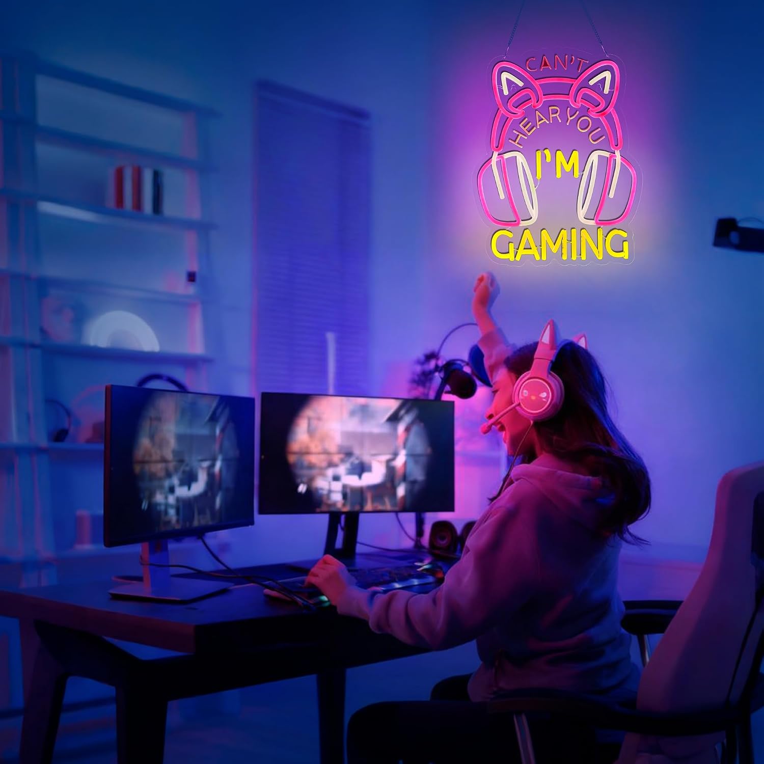 لافتة نيون بإضاءة LED تعمل بـ  - مراجعة Esports Gaming Cafe وسعره