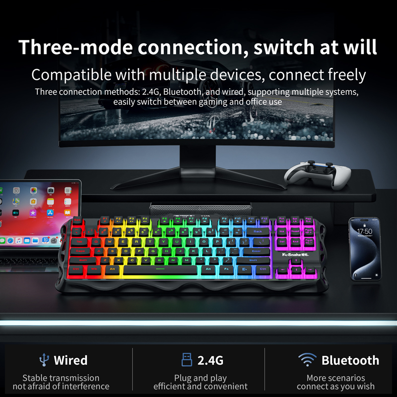 لوحة مفاتيح ksnake K108 لاسلكي - مراجعة Esports Gaming Uk وسعره