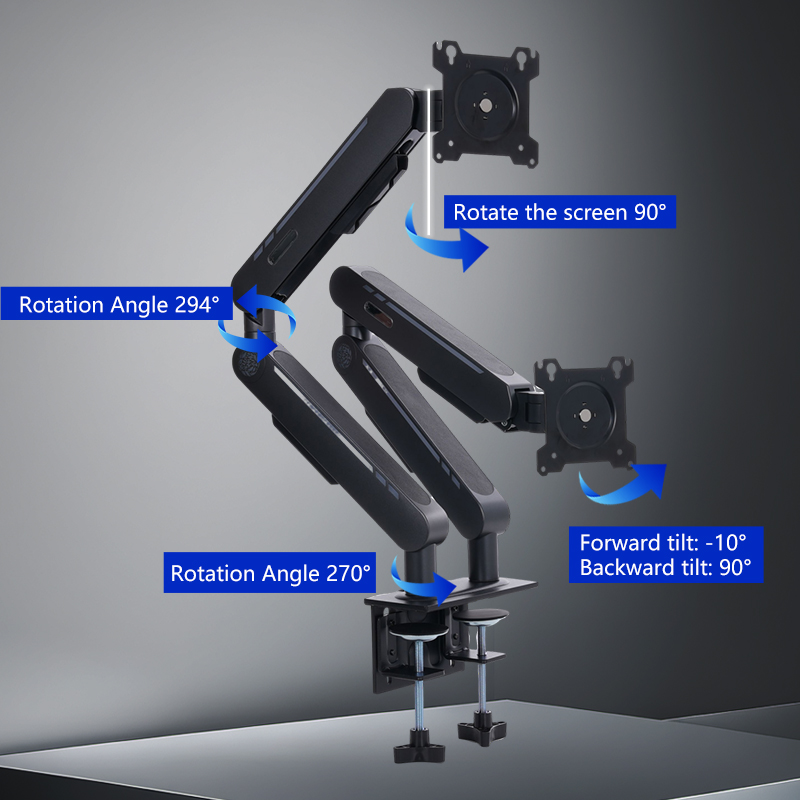 حامل مكتب جديد بذراع مزدوج قاب - مراجعة Dual Monitor Stand وسعره