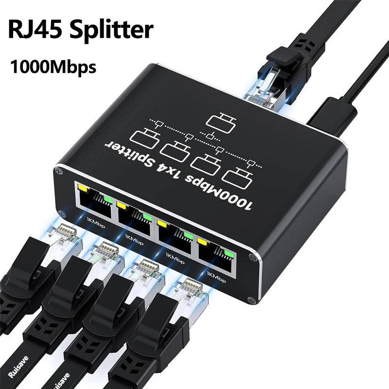 محول شبكة جيجابت RJ45 بسرعة 10 - مراجعة Esports Gaming Splitter وسعره